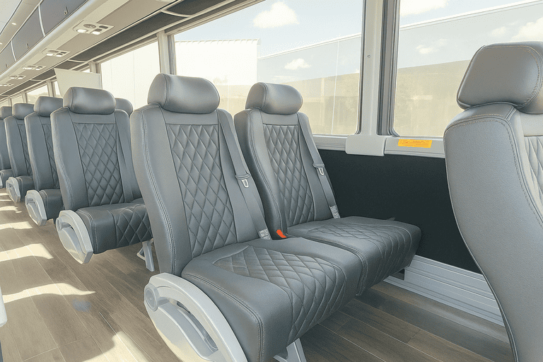 interior of Baton Rouge Shuttle Bus Rentals charter bus